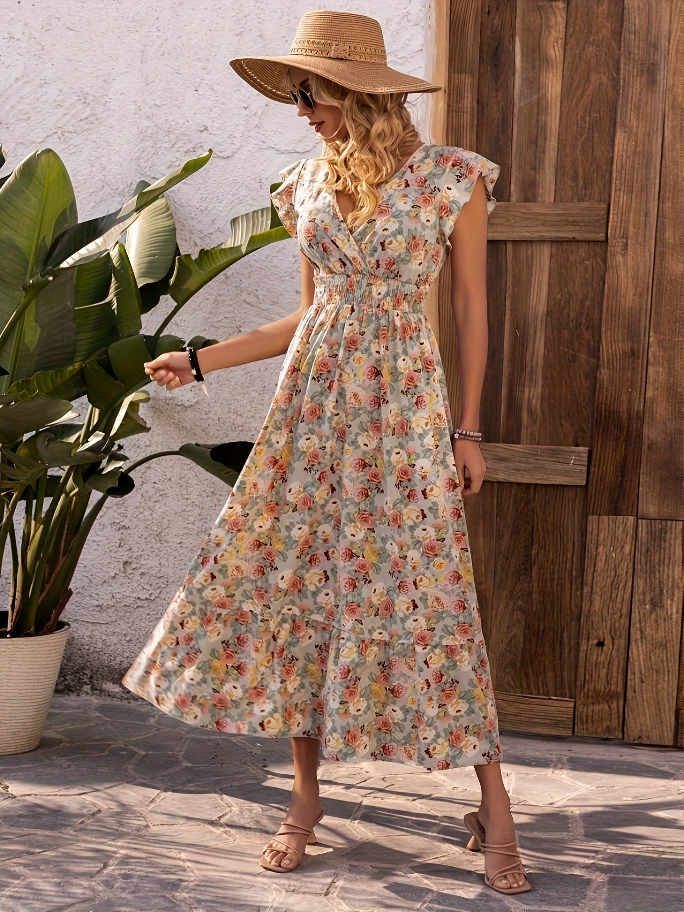 Addison | Robe Maxi Florale d'Été Élégante