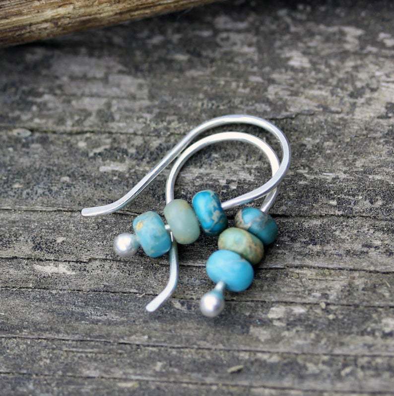Boucles d'Oreilles avec Perles Turquoise