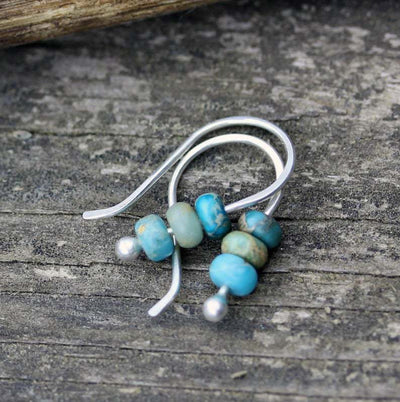 Boucles d'Oreilles avec Perles Turquoise