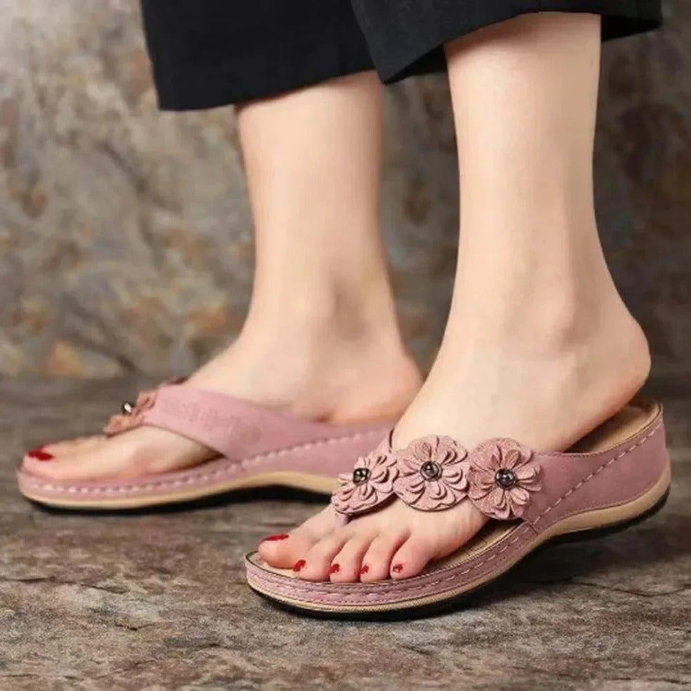 Aria™ - Sandales Orthopédiques à Fleurs avec Clip pour orteils