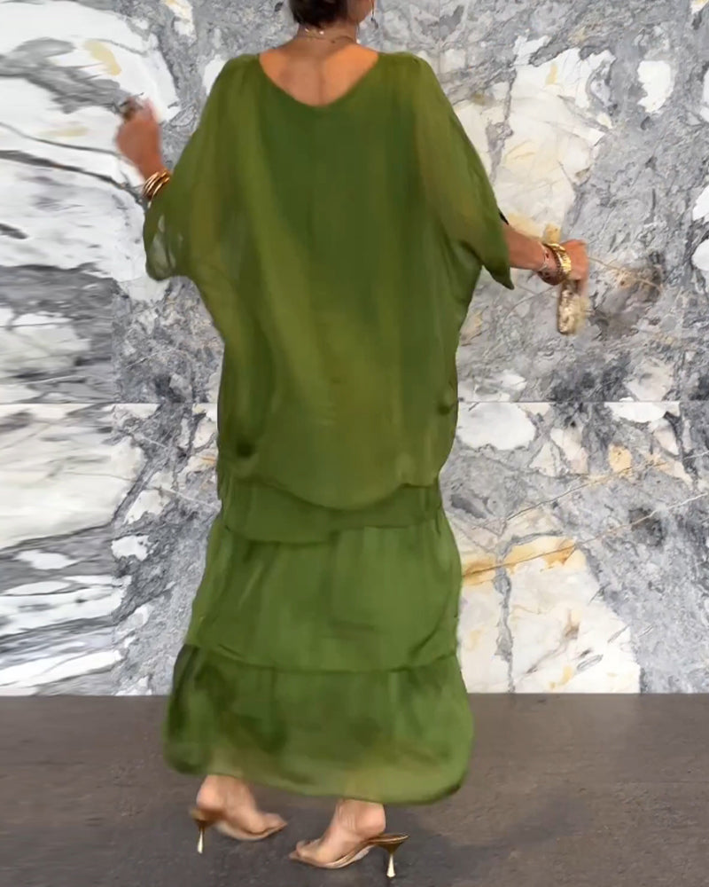 Morgan™ | Robe Maxi Verte en Couches