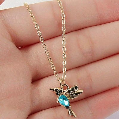Collier de Colibri en Émail et Zircon
