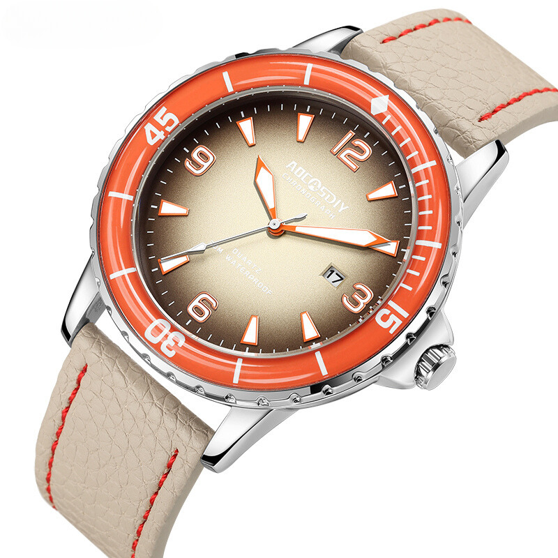 Montre décontractée avec bracelet en cuir