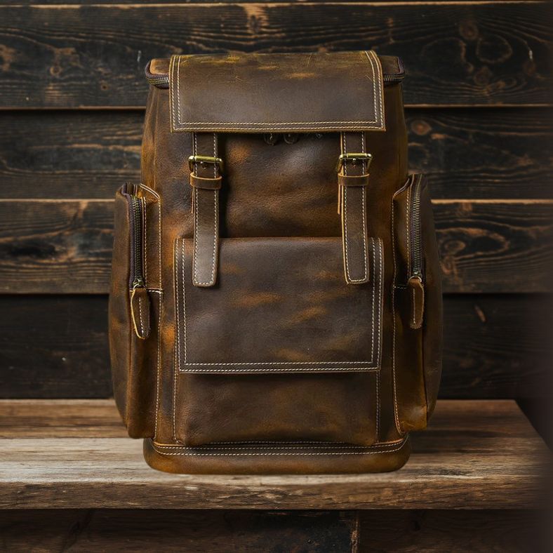 CARVER | Sac à Dos en Cuir Crazy Horse