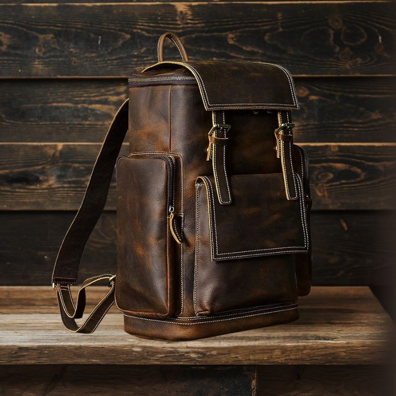 CARVER | Sac à Dos en Cuir Crazy Horse