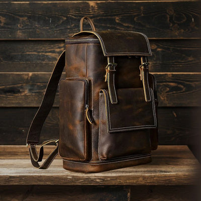 CARVER | Sac à Dos en Cuir Crazy Horse