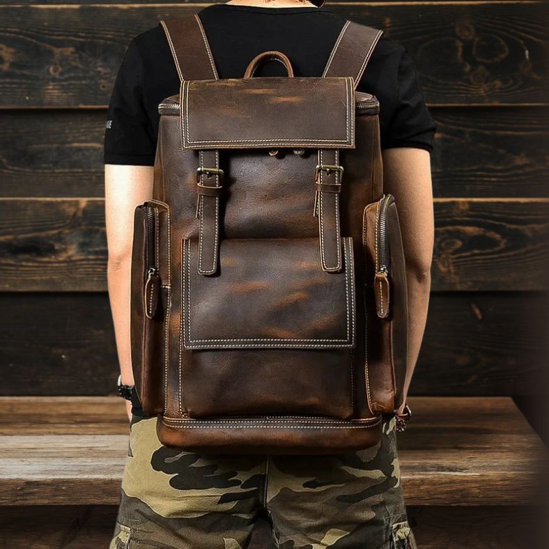 CARVER | Sac à Dos en Cuir Crazy Horse