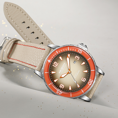 Montre décontractée avec bracelet en cuir