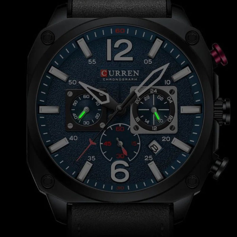 Montre-bracelet en cuir d'affaires à quartz