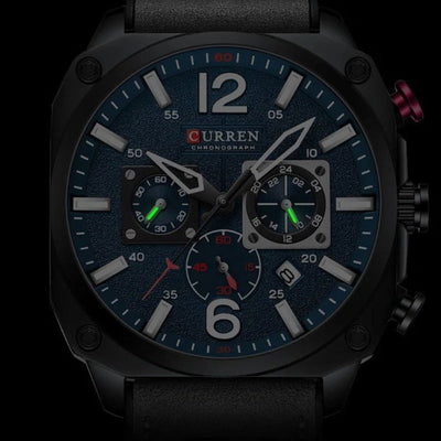 Montre-bracelet en cuir d'affaires à quartz