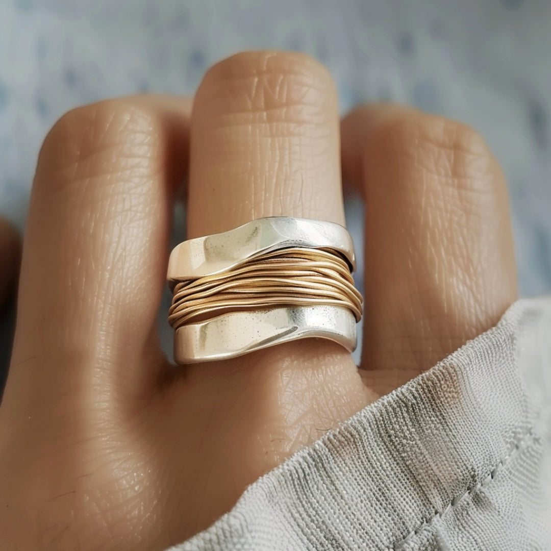 Bague en Fils Dorés Argentés