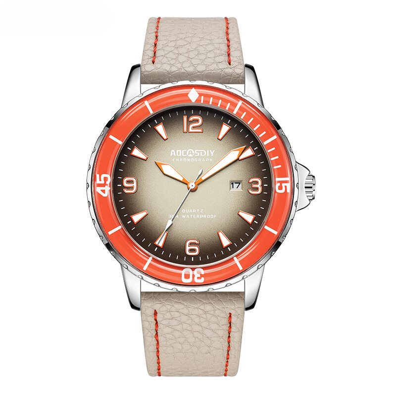 Montre décontractée avec bracelet en cuir