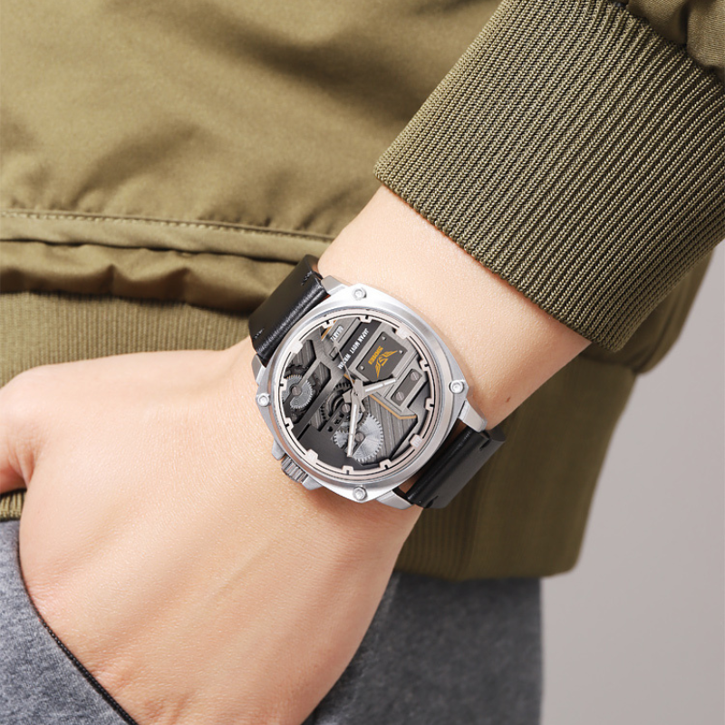 Montre pour homme en cuir quartz