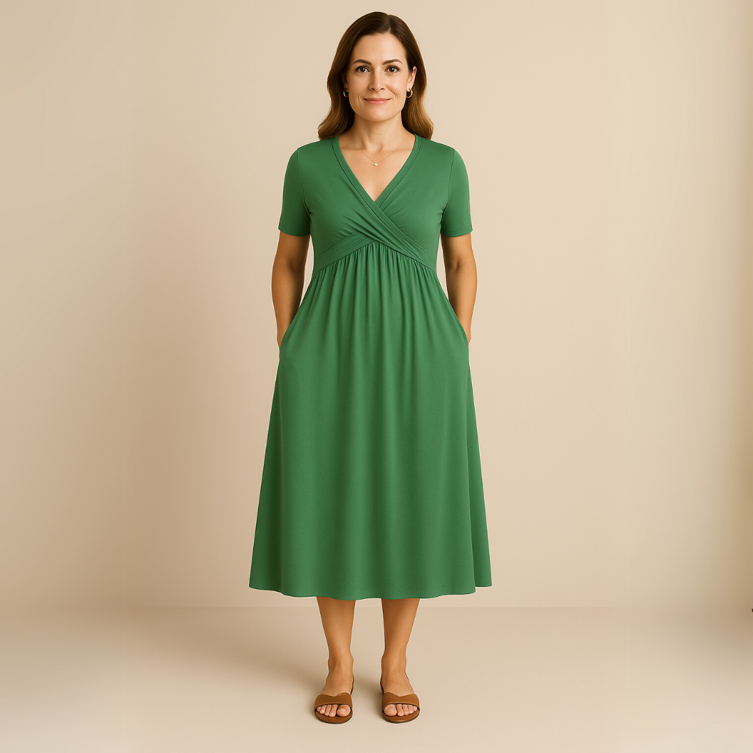 Anny | Robe Midi Élégante avec Décolleté en V