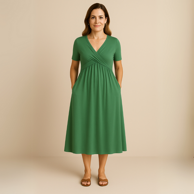 Anny | Robe Midi Élégante avec Décolleté en V