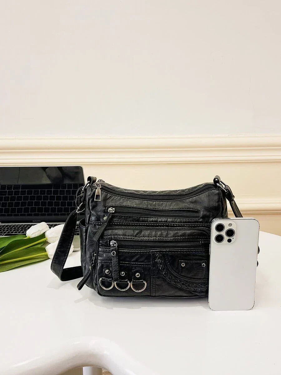 Olivia™ Vintage Charm | Sac à Fermeture Éclair Souple