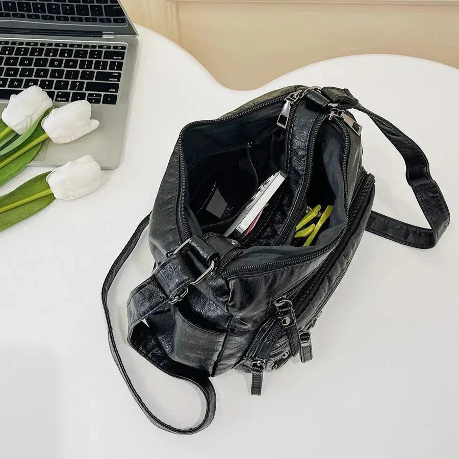 Olivia™ Vintage Charm | Sac à Fermeture Éclair Souple