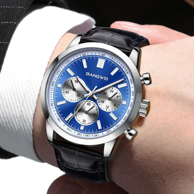 Montre Quartz en Cuir Militaire Sportive Décontractée pour Homme