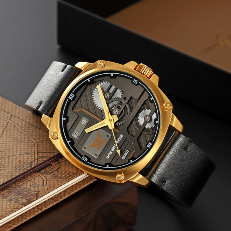 Montre pour homme en cuir quartz