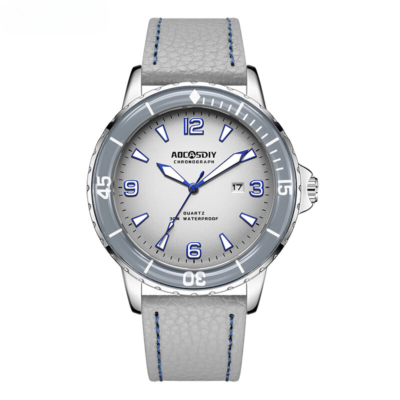 Montre décontractée avec bracelet en cuir