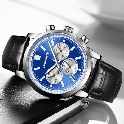 Montre Quartz en Cuir Militaire Sportive Décontractée pour Homme