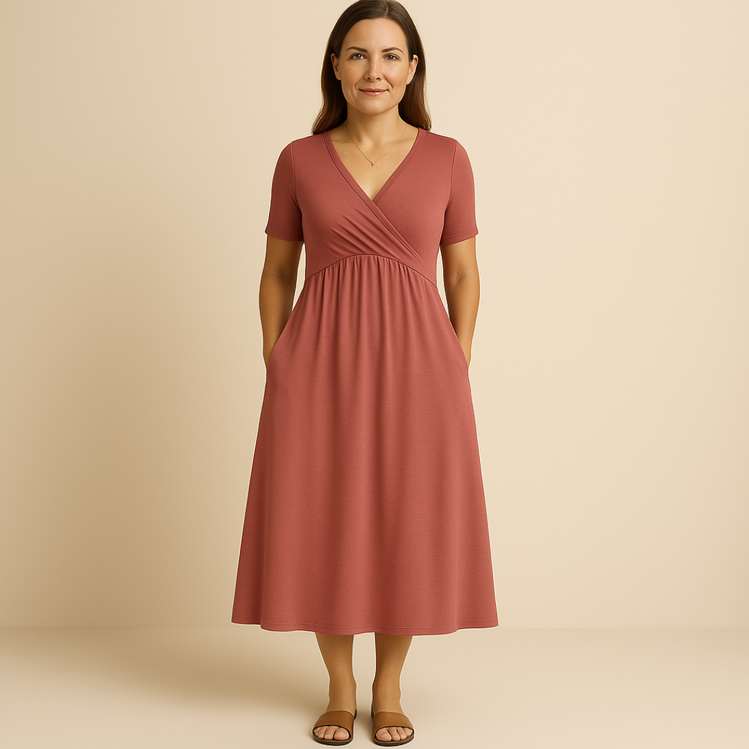 Anny | Robe Midi Élégante avec Décolleté en V