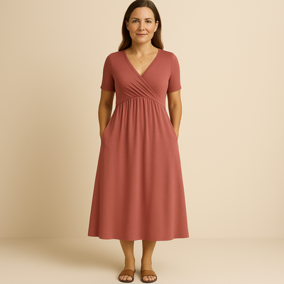 Anny | Robe Midi Élégante avec Décolleté en V