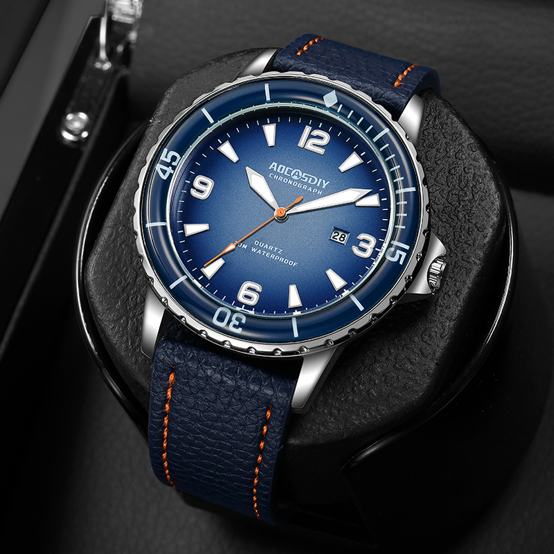 Montre décontractée avec bracelet en cuir