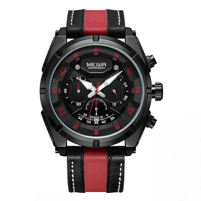 Montre Chronographe Sport Militaire en Cuir de Luxe