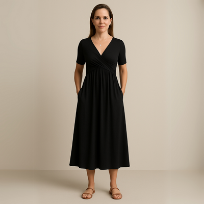 Anny | Robe Midi Élégante avec Décolleté en V