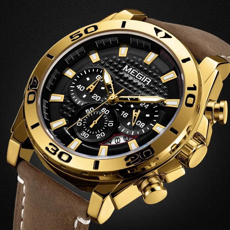 Montre à Quartz avec Bracelet en Cuir