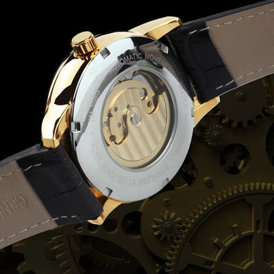 Montre automatique squelette phase de lune