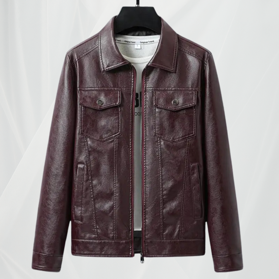 Veste en cuir naturel