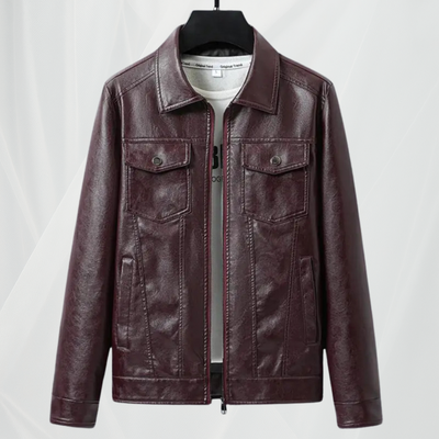 Veste en cuir naturel