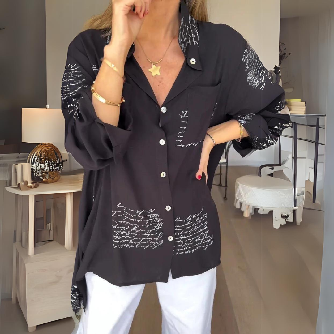Carla™ | Chemise Boutonnée Écrite à la Main