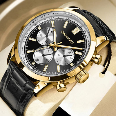 Montre Quartz en Cuir Militaire Sportive Décontractée pour Homme