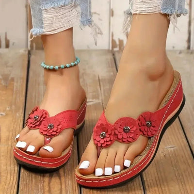 Aria™ - Sandales Orthopédiques à Fleurs avec Clip pour orteils