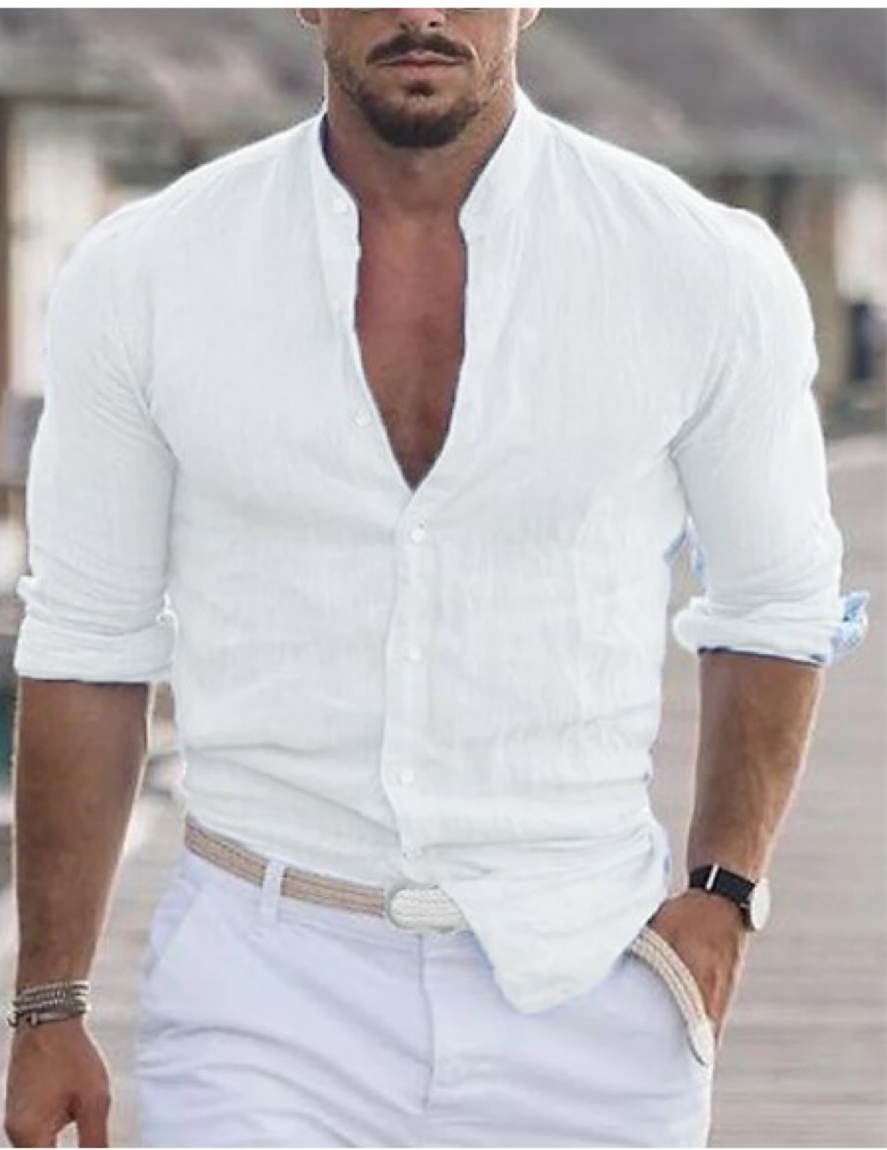Jacob - Chemise pour Hommes Col Montant