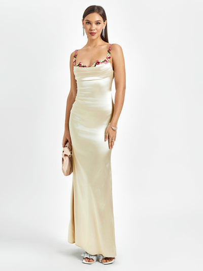 Flora | Robe Longue en Satin