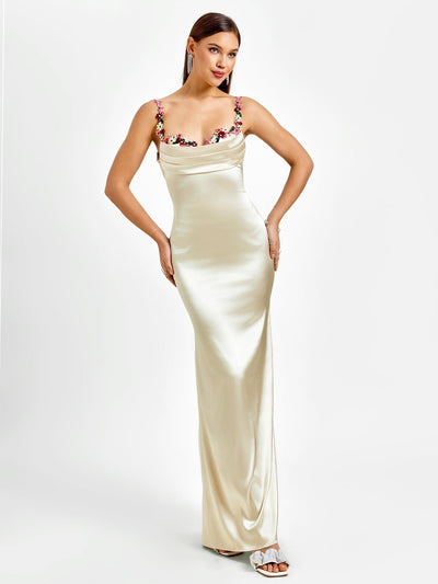 Flora | Robe Longue en Satin