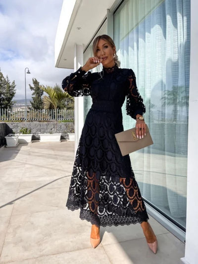 Juna | Robe Maxi en Dentelle Élégante