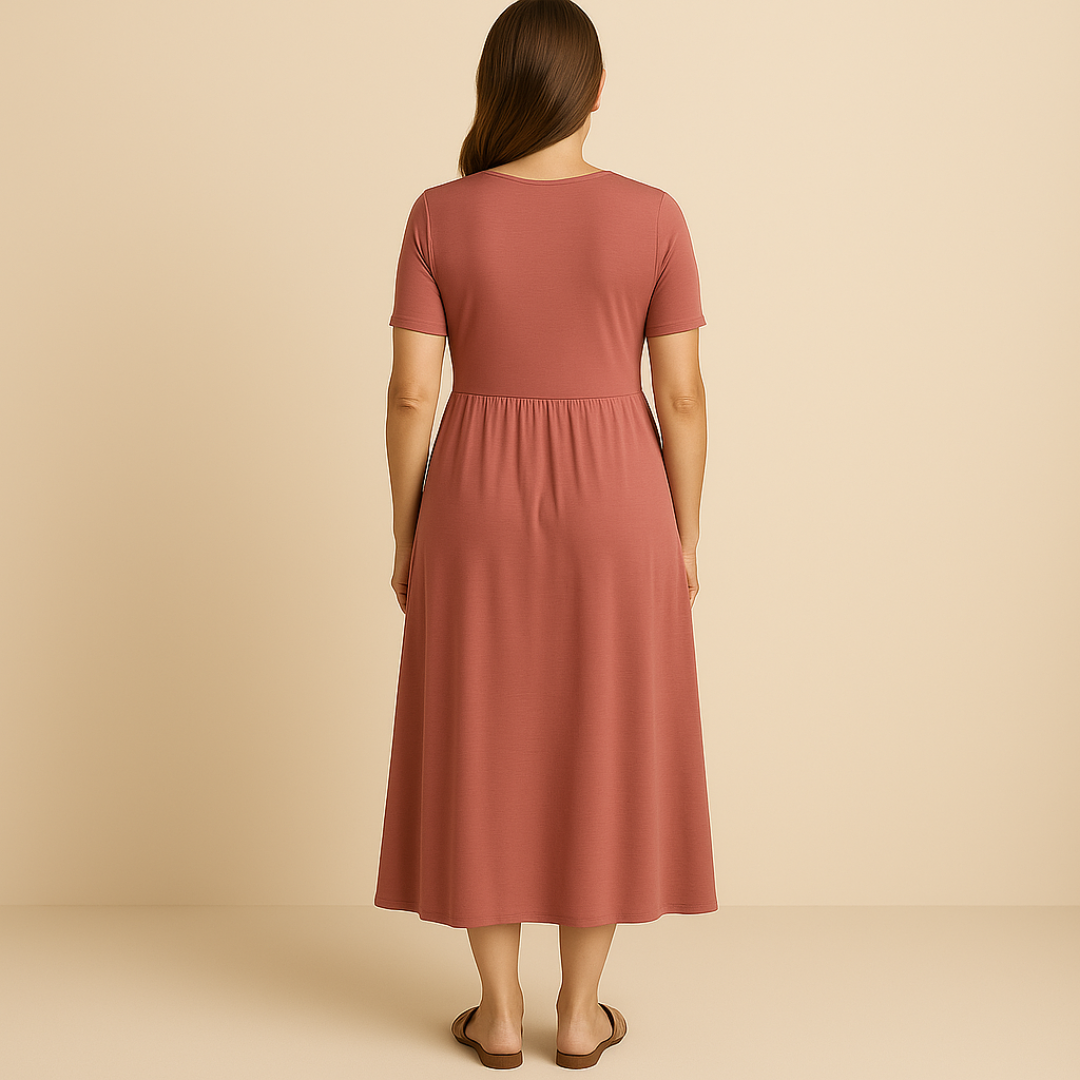 Anny | Robe Midi Élégante avec Décolleté en V