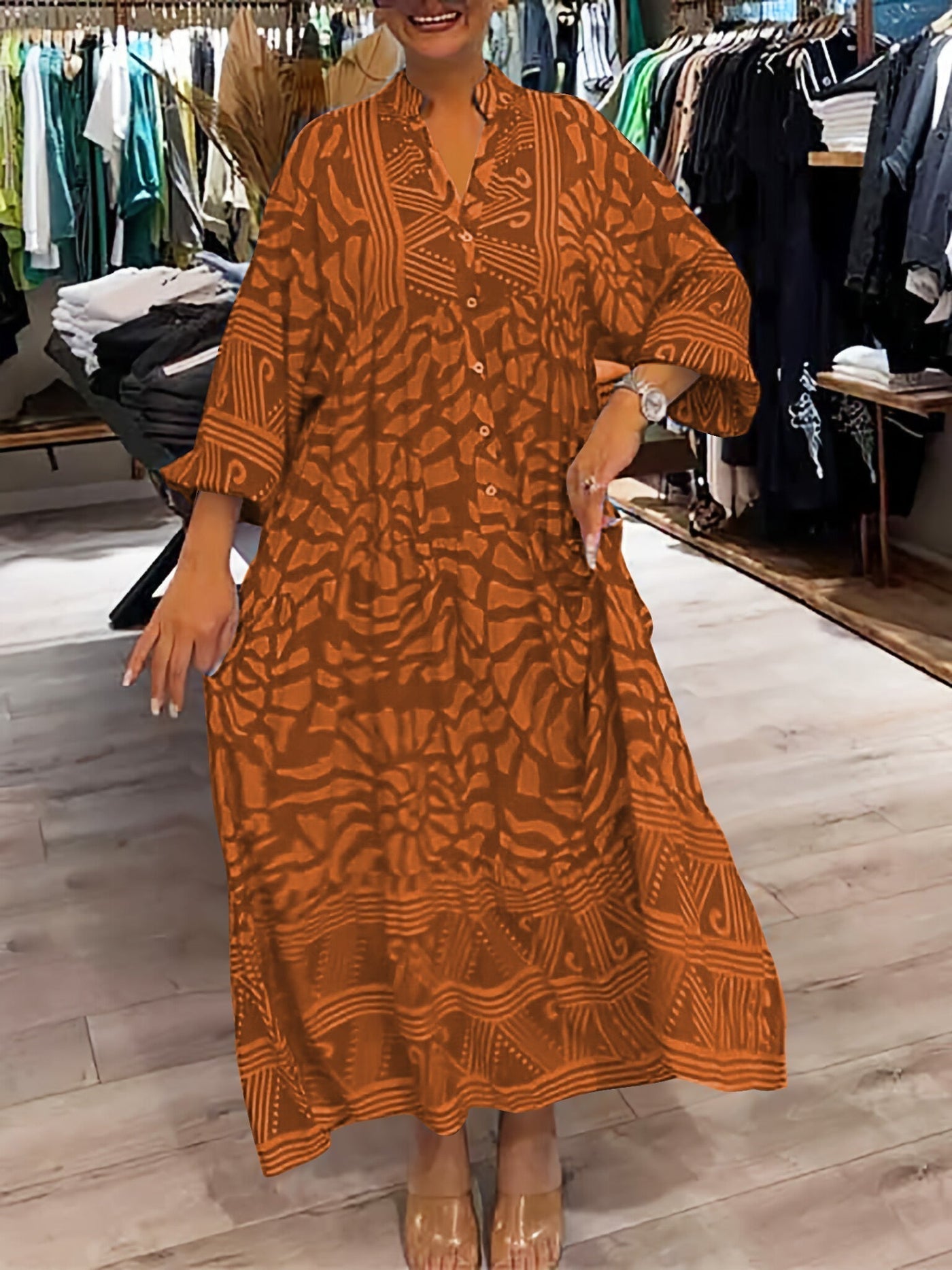Mira | Robe Imprimée Col en V (Quasi épuisée)