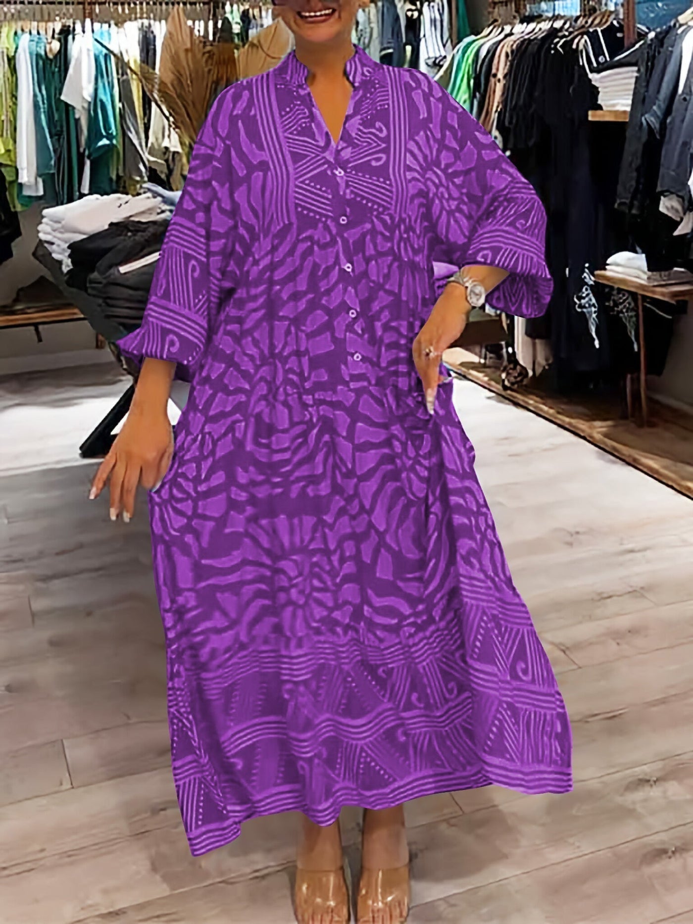 Mira | Robe Imprimée Col en V (Quasi épuisée)