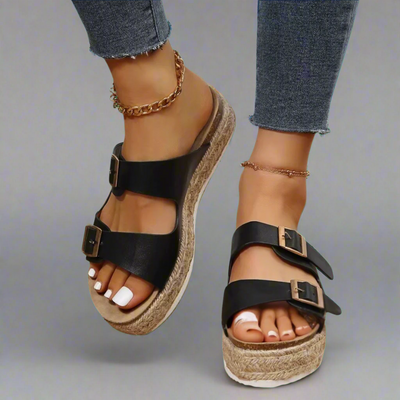 Elfriede | Sandales en cuir premium brillant