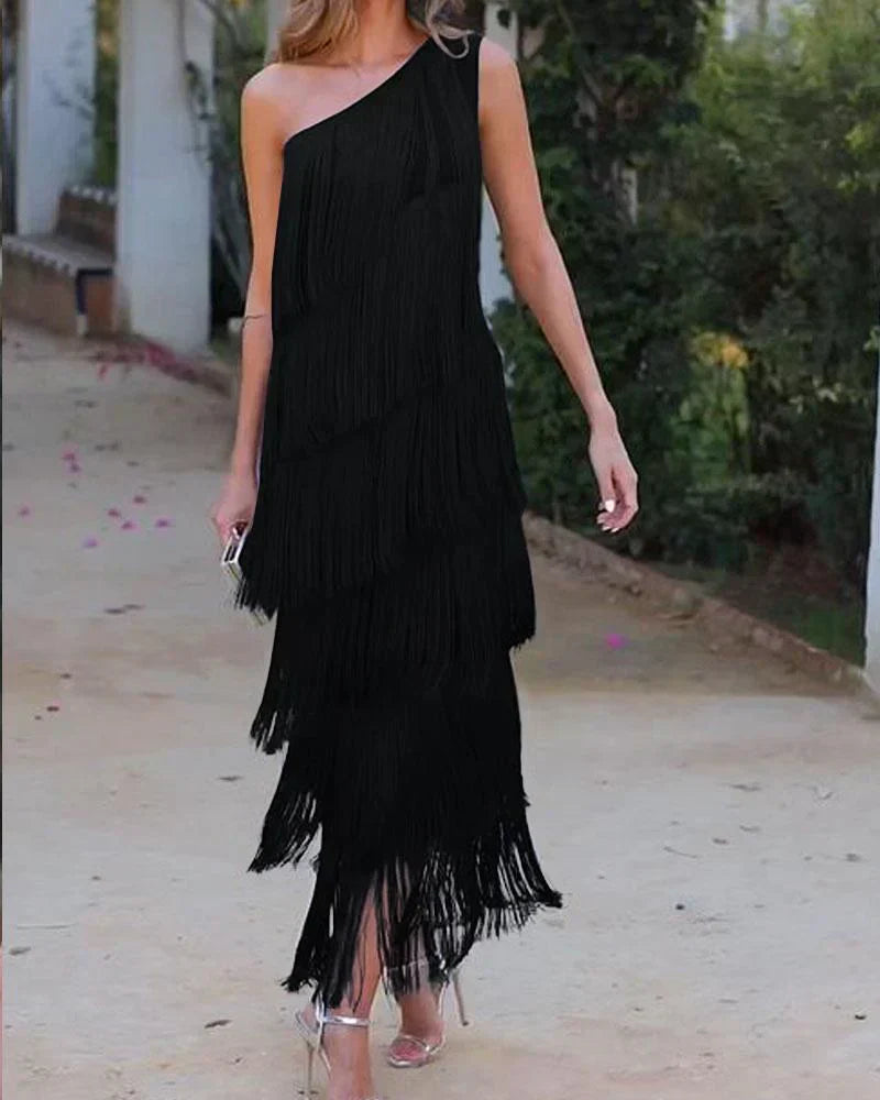 Dalia - Robe élégante avec franges