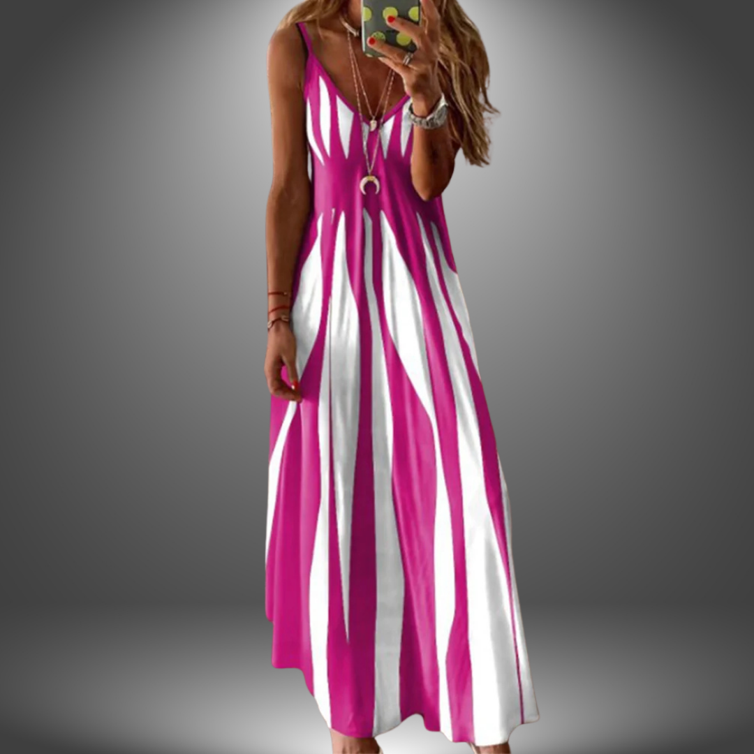 Margit | Robe maxi à rayures sans manches