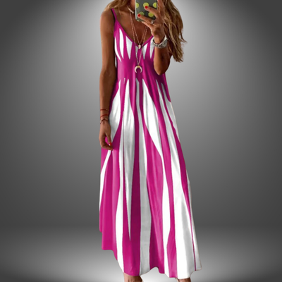 Margit | Robe maxi à rayures sans manches