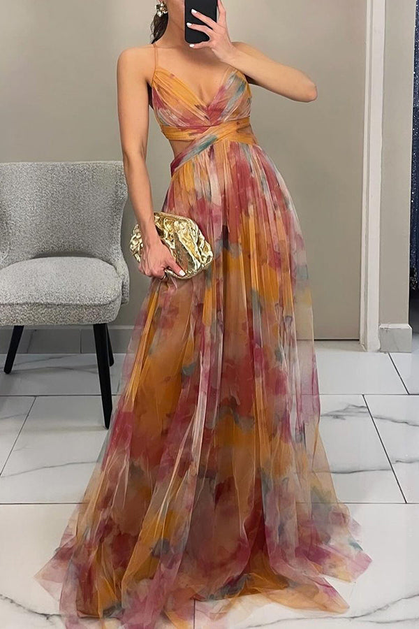 Arabel - Magnifique maxivestido avec imprimé floral