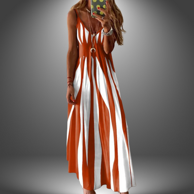 Margit | Robe maxi à rayures sans manches